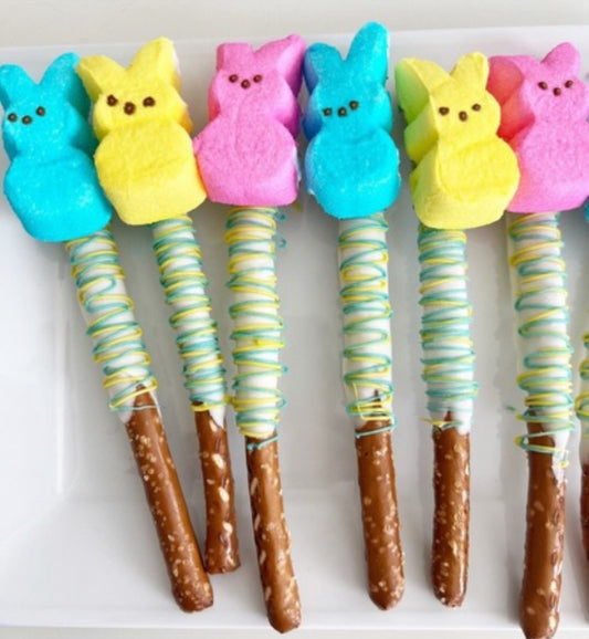 Easter Bunny Peep Pretzel Rods